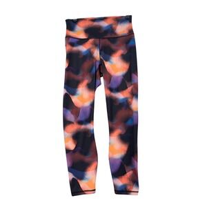 Fabletics PowerHold High Waisted Leggings Women Abstract Print Purple Orange 24"